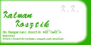 kalman kosztik business card